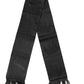 Black Satin Silk Fringes Neck Foulard Scarf