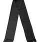 Black Satin Silk Fringes Neck Foulard 143.5cm x15cm Scarf