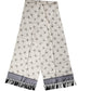 White Printed Fringes Wrap Foulard Men 183cm x 33cm Scarf