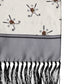 White Printed Fringes Wrap Foulard Men 183cm x 33cm Scarf