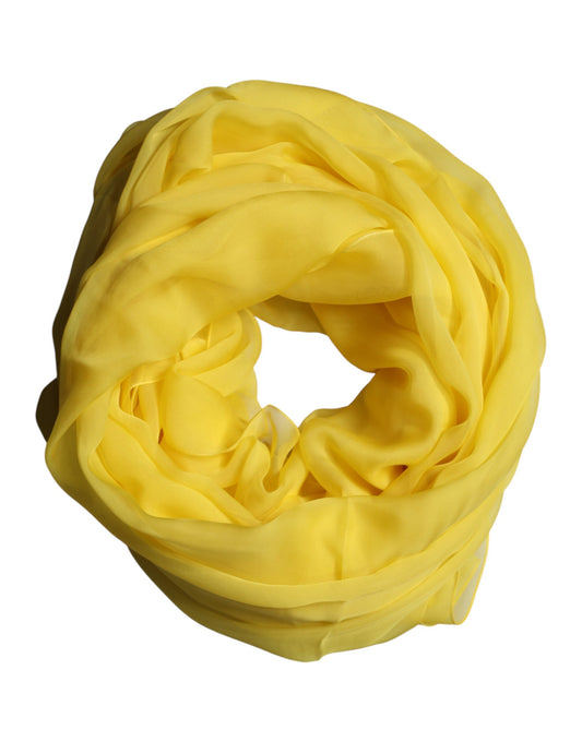 Yellow Silk Stole Neck Wrap Shawl Men 200cm x 130cm Scarf