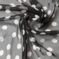 Black Polka Dot Silk Neck Wrap Shawl 205cm x 137cm Scarf
