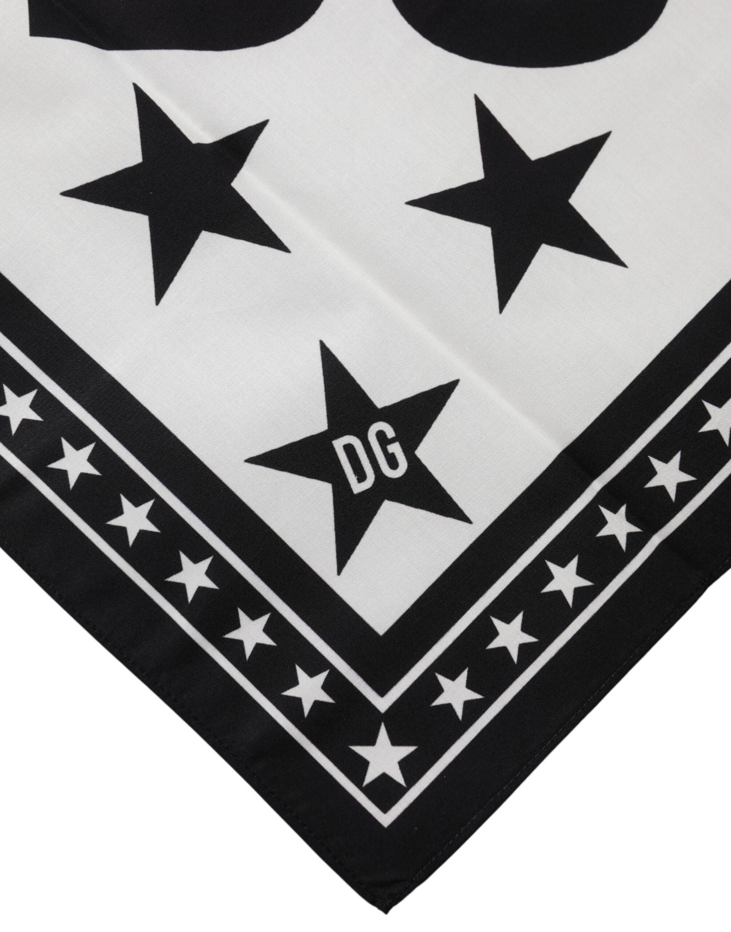 White DG Crown Print Square Foulard 52cm x 50.5cm Scarf