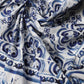 Blue Majolica Cotton Square Lace Stole 53cm x 53cm Scarf