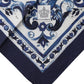 Blue Majolica Cotton Square Lace Stole 53cm x 53cm Scarf
