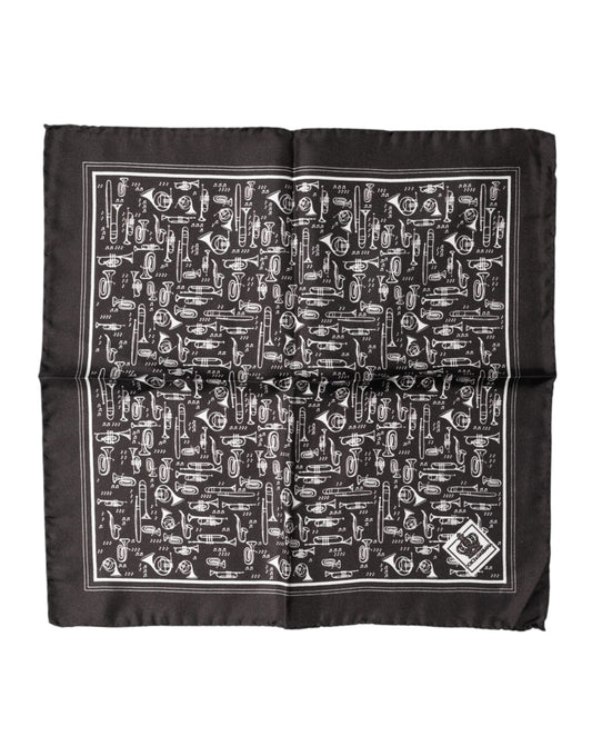 Brown Jazz Club Square Handkerchief Men 32cm x 31cm Scarf