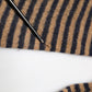 Brown Black Stripes Wool Crew Neck Pullover Sweater