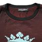 Maroon DG Crown Cotton Crew Neck Men T-shirt