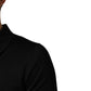 Black Silk Collared Short Sleeve Polo  T-shirt