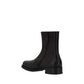 Black Calf Leather Bos Taurus Ankle Boots