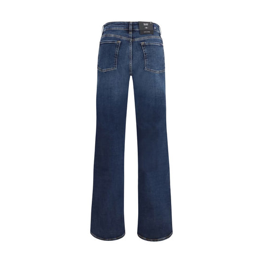 Blue Cotton Bootcut Jeans