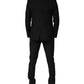Black Wool Single Breasted 3 Piece Men Suit