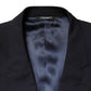 Blue Wool Double Breasted 2 Piece Men Suit