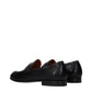 Black Leather Slip-On Loafers