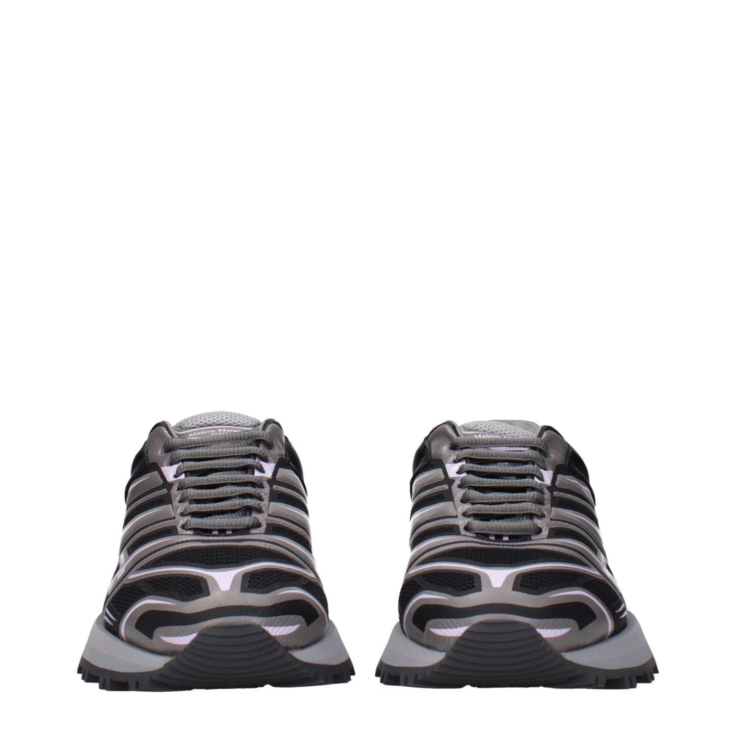 Black Fabric Athletic Sneakers