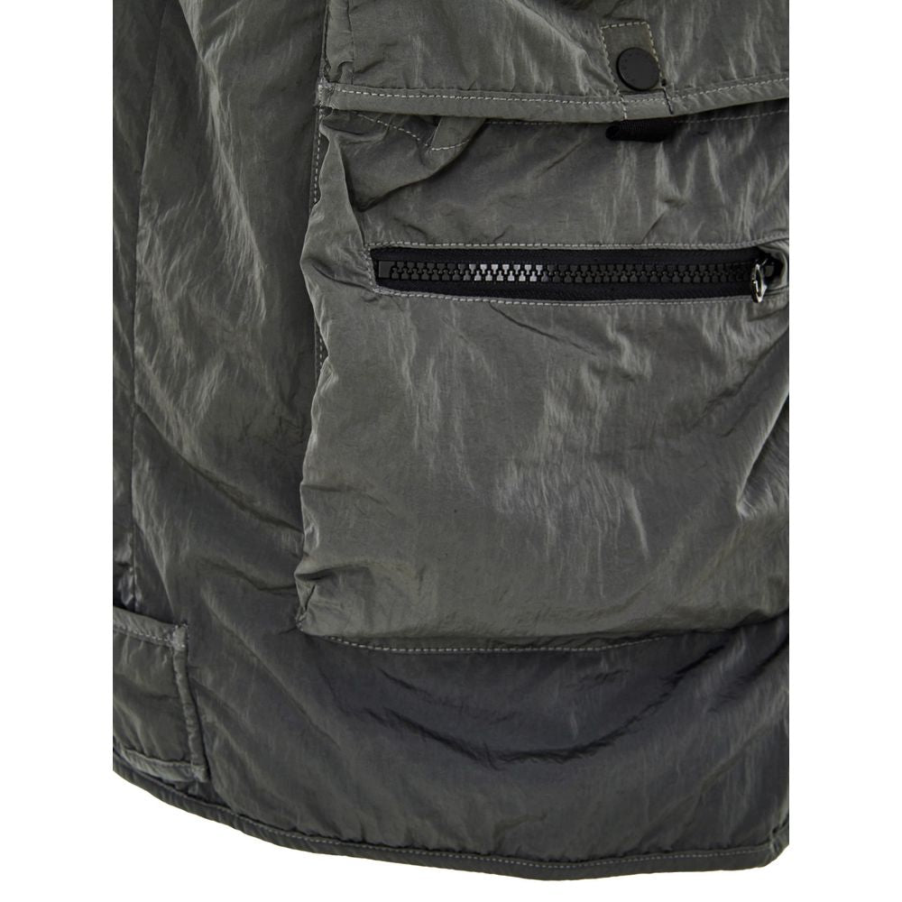 Gray Polyester Sleveless Jacket