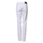 White Cotton Skinny Mid Waist Chino Trouser Pants