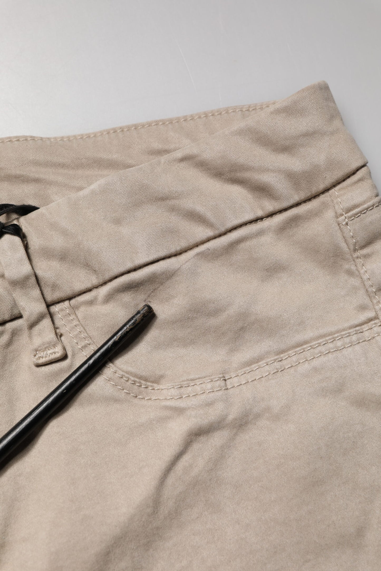 Beige Skinny Mid Waist Chino Casual Trouser Pants