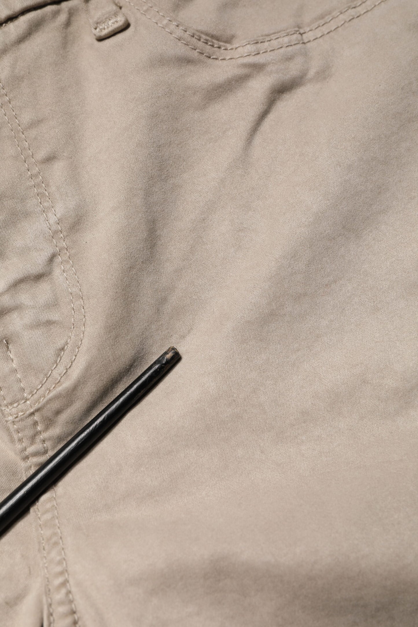 Beige Skinny Mid Waist Chino Casual Trouser Pants