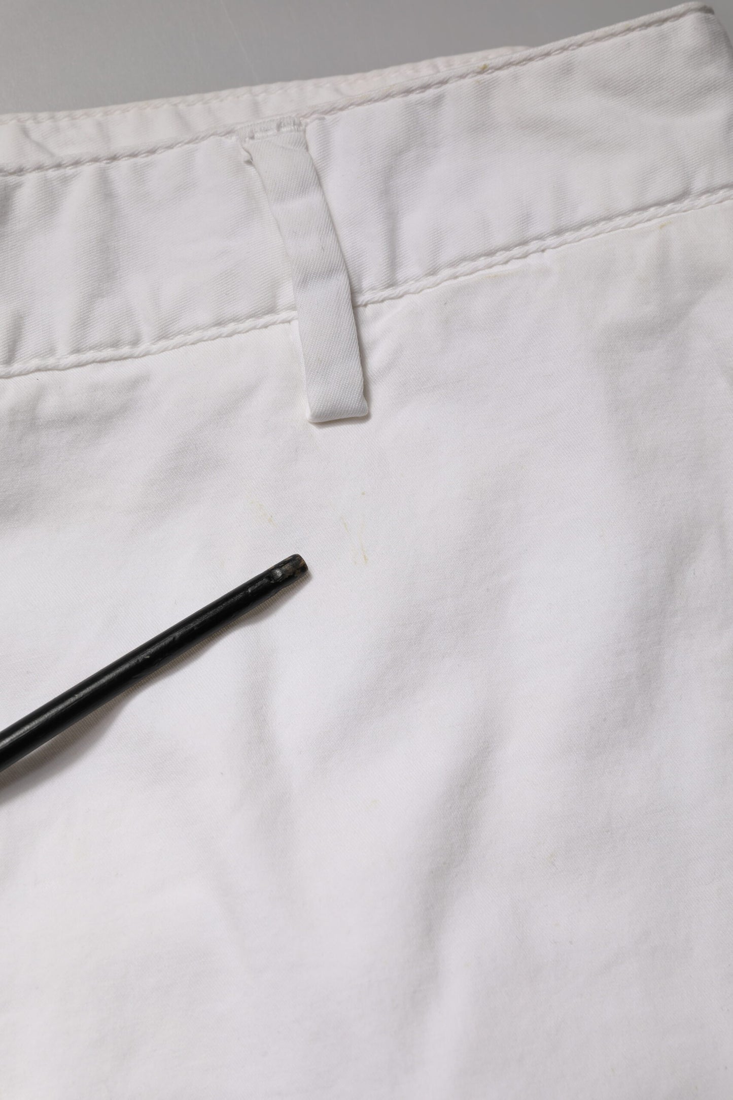 White Mid Waist Skinny Chino Cotton Trouser Pants