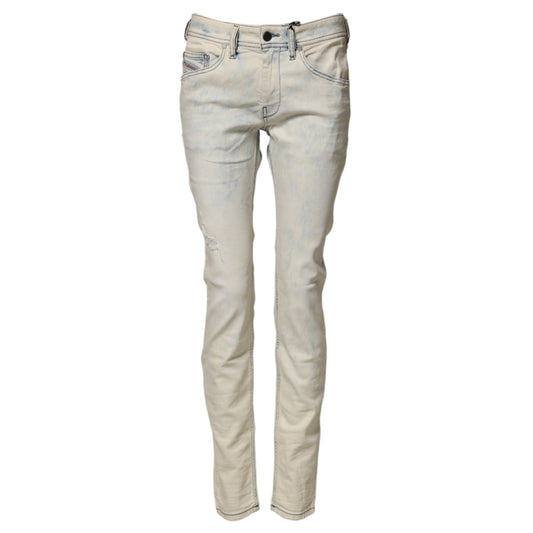 White Mid Waist Skinny Denin Casual Cotton Trouser Jeans