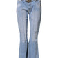 Light Blue Washed High Waist Bootcut Denim Jeans