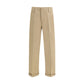 Beige Cotton Chino Pants
