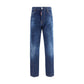Blue Cotton Slim Fit Jeans