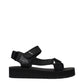 Black Fabric Sandals