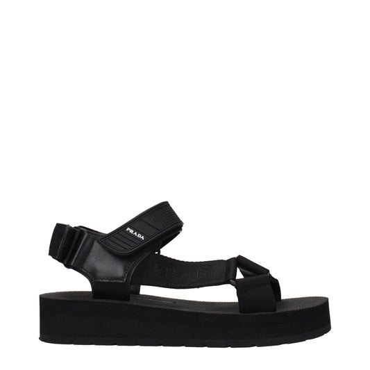 Black Fabric Sandals