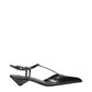 Gray Leather Flat Sandals