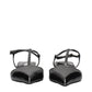 Gray Leather Flat Sandals