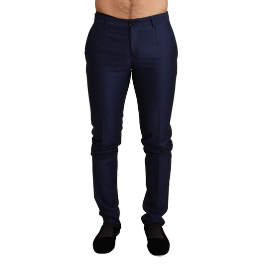 Blue Virgin Wool Pants