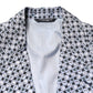 Blue Cotton Patterned Single Breasted Blazer