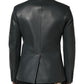 Black Leather Double Breasted 2Button Blazer