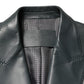 Black Leather Double Breasted 2Button Blazer