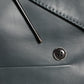 Black Leather Double Breasted 2Button Blazer