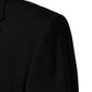 Black Wool Single Breasted 2 Button Blazer