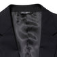 Black Wool Single Breasted 2 Button Blazer