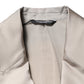 Beige Silk Single Breasted Jacket Men Blazer