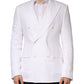 White Linen Double Breasted 2 Button Blazer
