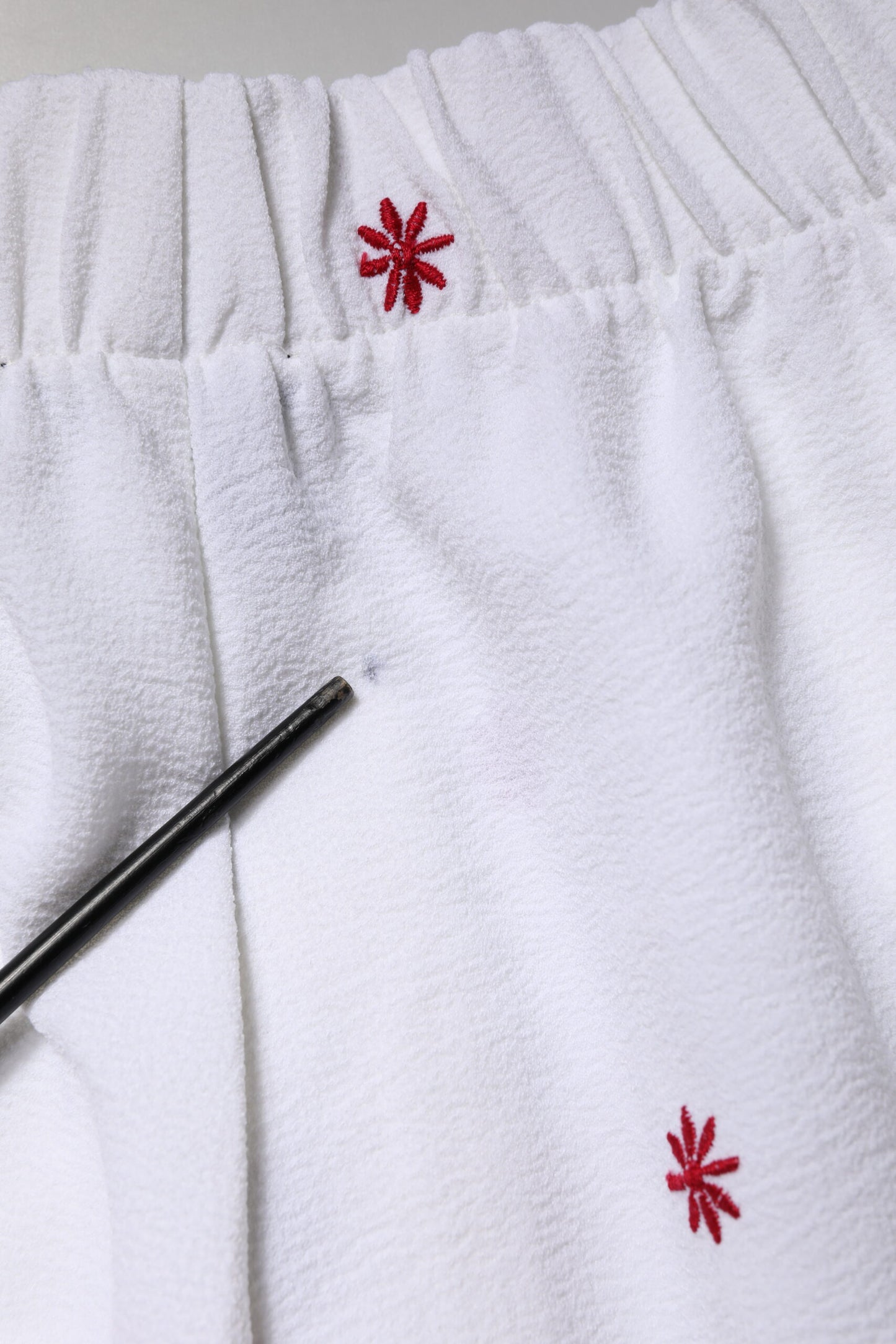 White Floral Tapered High Waist Cropped Pants