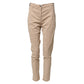 Beige Lyocell Skinny High Waist Chino Casual Pants