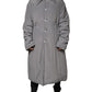Gray Acetate Padded Collared Coat Jacket