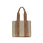 Beige Linen Shoulder Bag