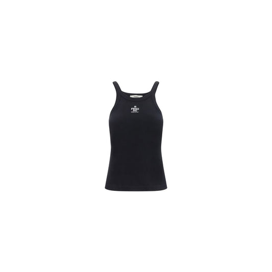 Black Cotton Sleeveles T-Shirt
