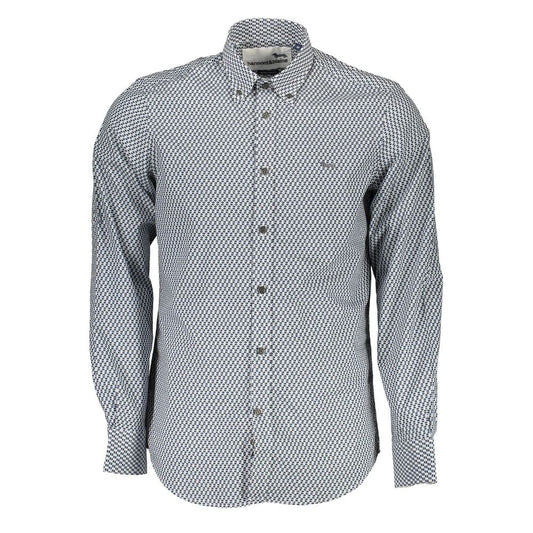 Blue Cotton Pattern Shirt