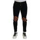 Black Cotton Skinny Pants