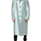 Teal Satin Collared Long Trench Coat Jacket