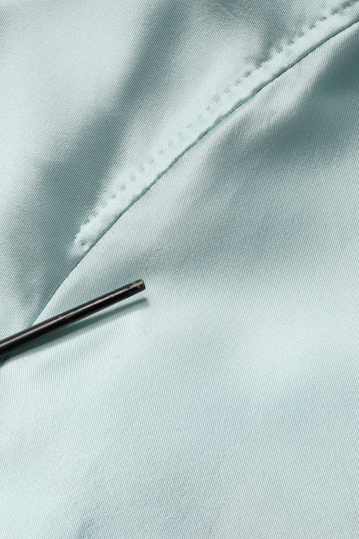 Teal Satin Collared Long Trench Coat Jacket